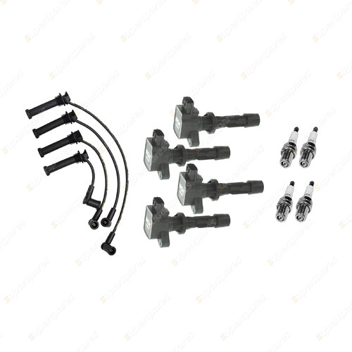 NGK Spark Plugs Coils + Bosch Leads Kit for Mazda Tribute CU 2.3L L3 4Cyl 108kW