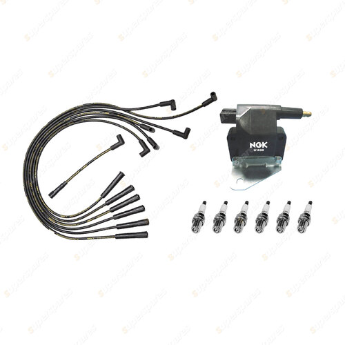 NGK Spark Plugs Coil + Bosch Leads Kit for Ford Fairlane NL Fairmont EL LTD DL