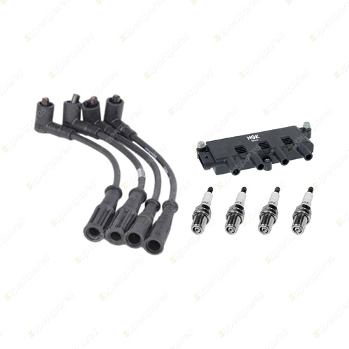 NGK Spark Plugs Coil + Bosch Leads Kit for Fiat 500 500C Panda Punto 1.2 1.4L I4