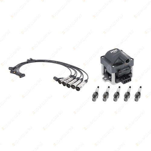 NGK Spark Plugs Coil + Bosch Leads Kit for Volkswagen Transporter Caravelle T4