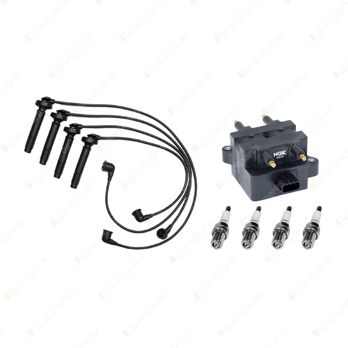 NGK Spark Plugs Coil + Bosch Leads Kit for Subaru Forester SG S11 SG9 2.5L EJ251