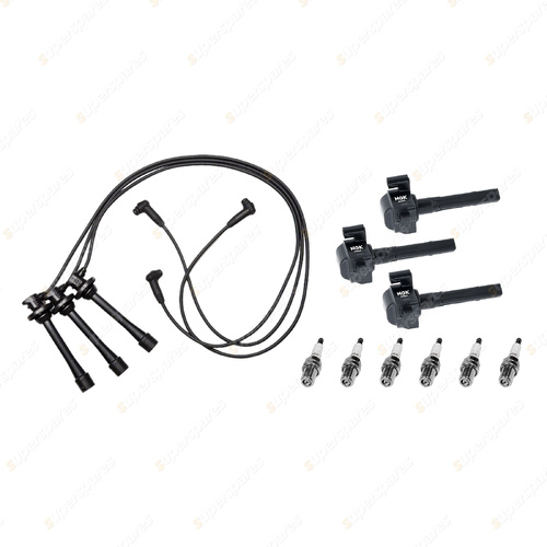 NGK Spark Plugs Coils + Bosch Leads Kit for Lexus ES300 MCV20R MCV20 3.0L 1MZFE