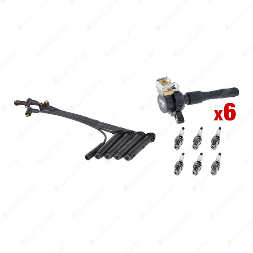 NGK Spark Plugs Coils + Bosch Leads Kit for MG ZS 180 2.5L 25K4F V6 24v Square