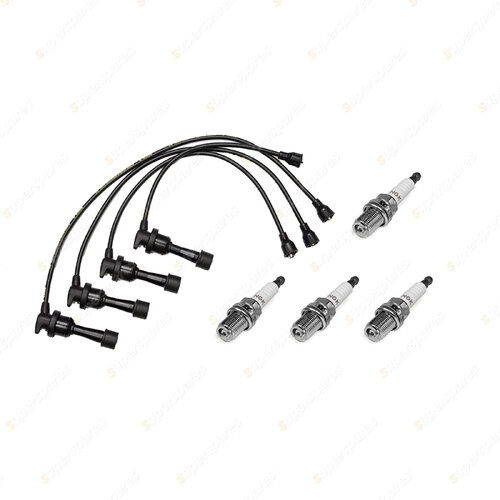 4 x NGK Spark Plugs + Bosch Ignition Leads for Mitsubishi RVR N23W 2.0L 4G63T