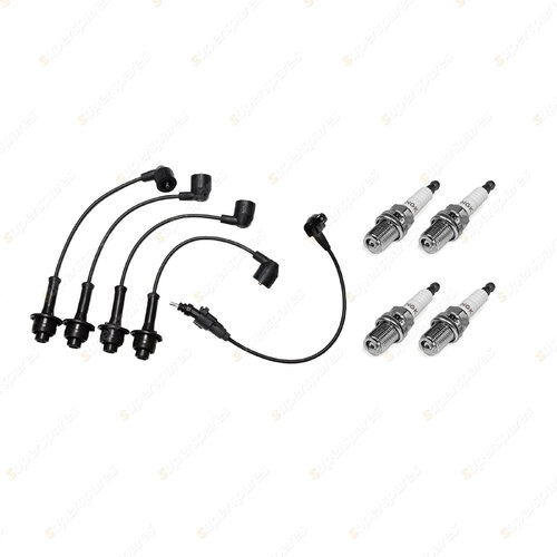 4 NGK Spark Plugs + Bosch Ignition Leads for Toyota Townace KR42R KR43 98-02 LPG