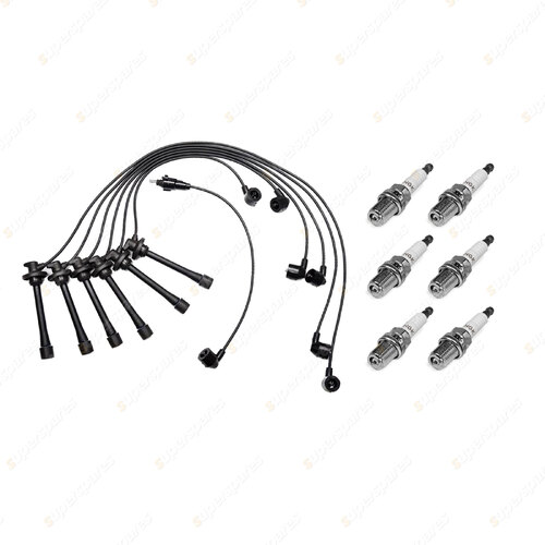 6 x NGK Spark Plugs + Bosch Leads Kit for Toyota Landcruiser FZJ105 FZJ78 FZJ79