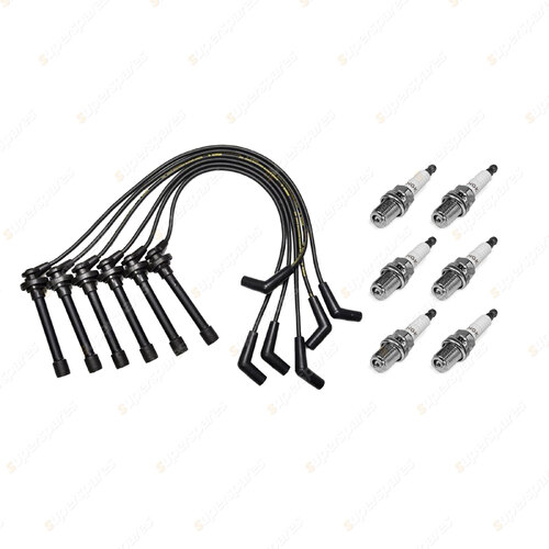 6 x NGK Spark Plugs + Bosch Ignition Leads for Holden Jackaroo L2 L5 UBS25 LPG