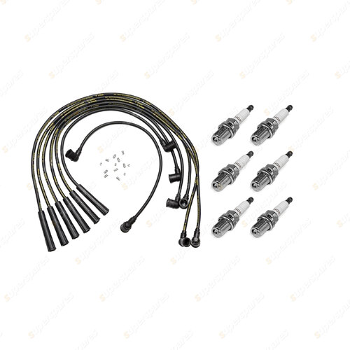 6 x NGK Spark Plugs + Bosch Leads for Mercedes Benz 280 W114 W123 280SEL W116