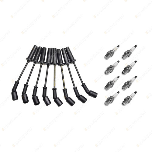 8 x NGK Spark Plugs + Bosch Leads Kit for Holden Caprice Monaro V2 Statesman WH