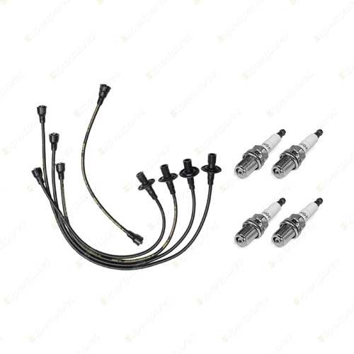 4 x NGK Spark Plugs + Bosch Ignition Leads Kit for Volkswagen 1600 Beetle MK1