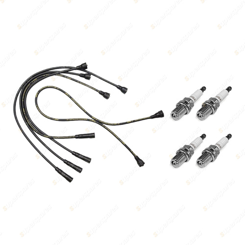 4 x NGK Spark Plugs + Bosch Ignition Leads Kit for Alfa Romeo Berlina 1.8L I4 8v