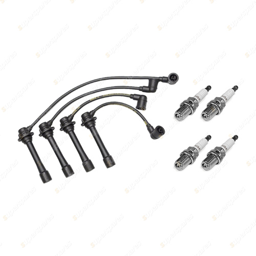 4 x NGK Spark Plugs + Bosch Ignition Leads Kit for Mazda MX5 NA 1.6L B6ZE I4 16v