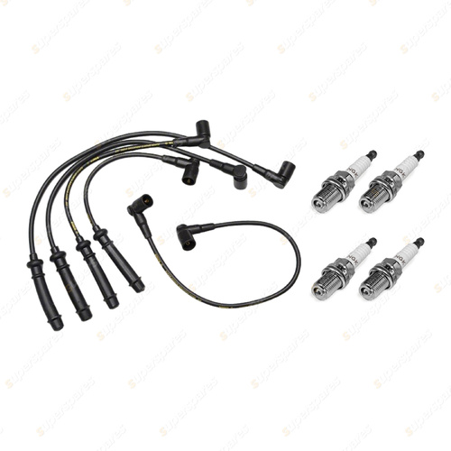 4 x NGK Spark Plugs + Bosch Ignition Leads Kit for Volvo 740 760 940 2.3L I4 16v