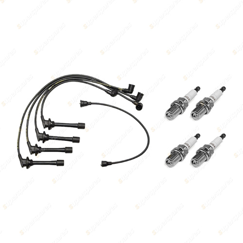 4 x NGK Spark Plugs + Bosch Ignition Leads Kit for Daihatsu Feroza F300 F310 I4