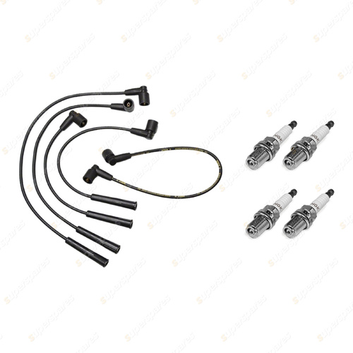 4 x NGK Spark Plugs + Bosch Ignition Leads Kit for BMW 318i E36 1.8L M40B18 I4