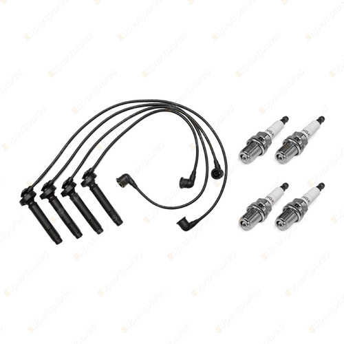 4 x NGK Spark Plugs + Bosch Ignition Leads Kit for Subaru Forester SG S11 SG9 F4