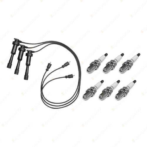 6 x NGK Spark Plugs + Bosch Ignition Leads Kit for Mitsubishi Pajero NJ NK 3.5L