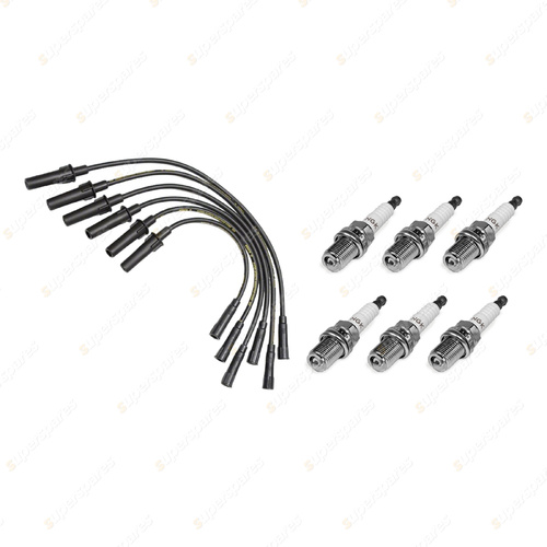 6 x NGK Spark Plugs + Bosch Ignition Leads Kit for Chrysler Grand Voyager RG RT