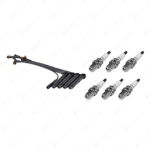 6 x NGK Spark Plugs + Bosch Ignition Leads Kit for MG ZS 180 2.5L 25K4F V6 24v