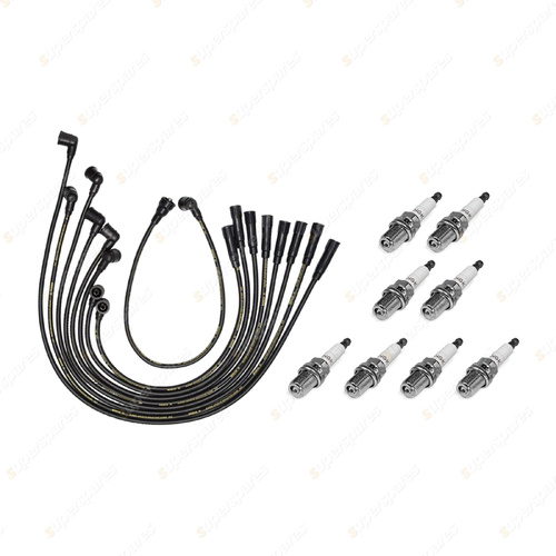 8 x NGK Spark Plugs + Bosch Ignition Leads Kit for Rover 3500 3.5L 21A V8 16v