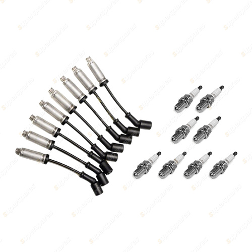8 x NGK Spark Plugs + Bosch Ignition Leads Kit for Holden Commodore Police VT