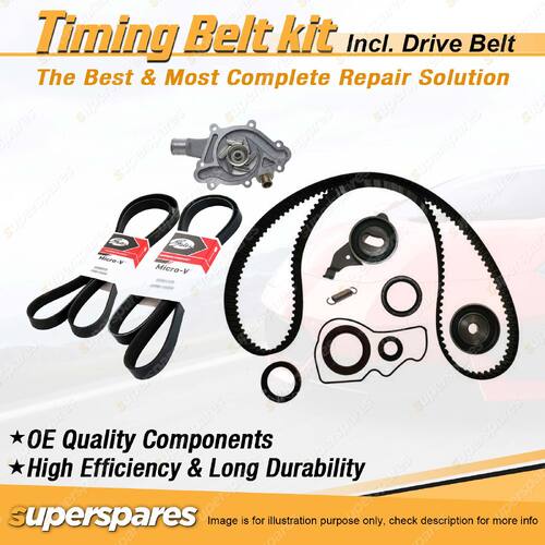 Timing Belt Kit & Gates Belt for Toyota Spacia SR40 2.0 3SFE 98-02 With A/C 163T