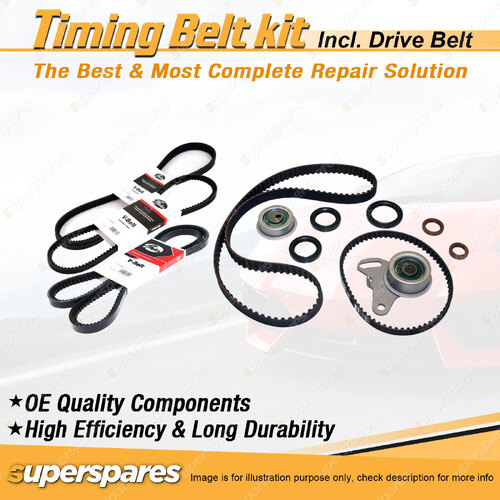 Timing Belt Kit & Gates Drive Belt for Mitsubishi Express SH 2.0L 4G63 1992-1994