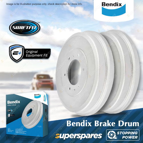2Pcs Bendix Rear Brake Drums for Holden Colorado RC Rodeo RA With Hi-Ride Susp
