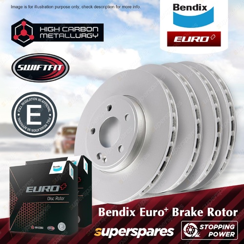 Bendix Front + Rear Euro+ Disc Brake Rotors for BMW 520d 520i F10 F11 Two-Piece