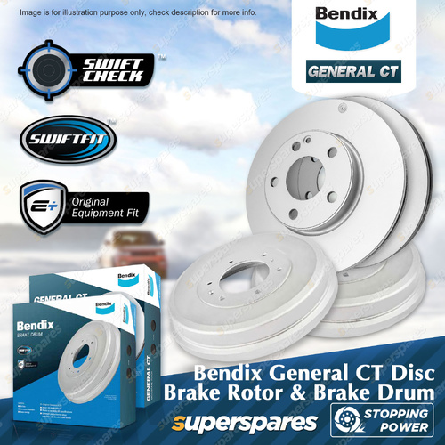 Bendix Front GCT Brake Rotors Drums for Nissan Navara D40 2.5L 05-15 Thailand