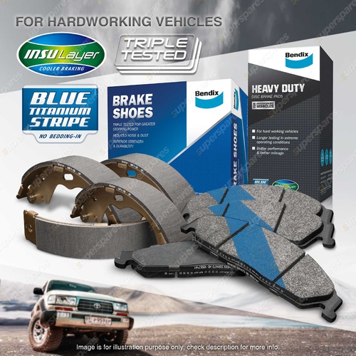 Bendix HD Brake Pads Shoes Set for Mitsubishi Triton ML MN 2.5 3.2 3.5 MQ MR 2.4