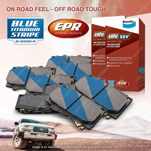 8Pcs Bendix Front + Rear 4WD Brake Pads for Nissan X-Trail T32 1.6L 2.0L 2.5L