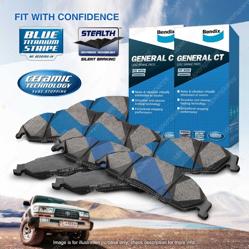 8Pcs Bendix Front + Rear GCT Brake Pads for Honda Accord Euro CU 2013-2015