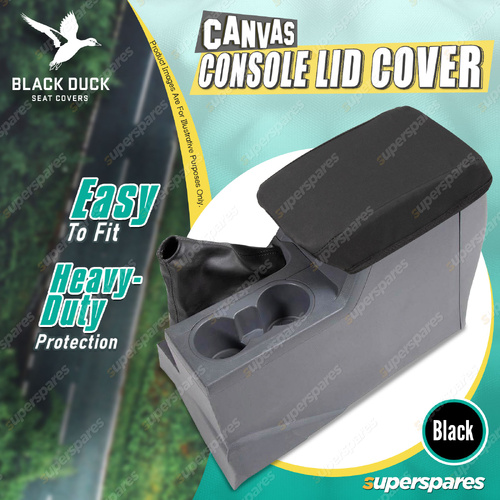 Black Duck Canvas Black Console Lid Cover for Holden Colorado RG Trailblazer LT