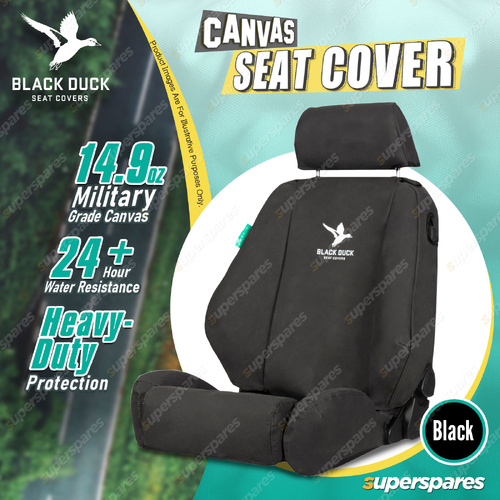 Black Duck Rear Canvas Black Seat Cover for Toyota Landcruiser 79 Series 07-On
