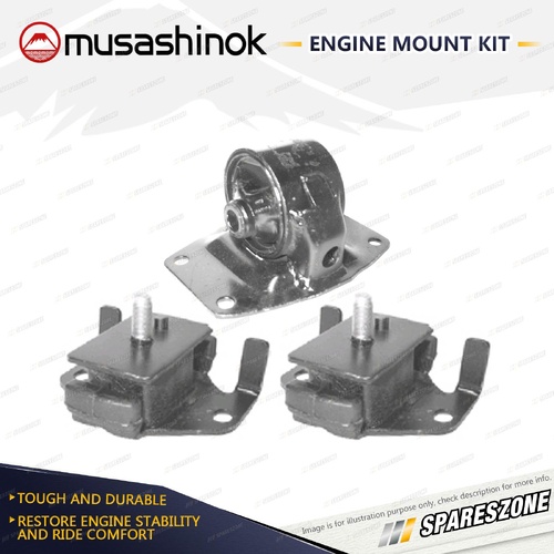 Front + Rear Engine Mount Kit for Toyota Hiace LH 119 123 129 2.8L 4Cyl Diesel