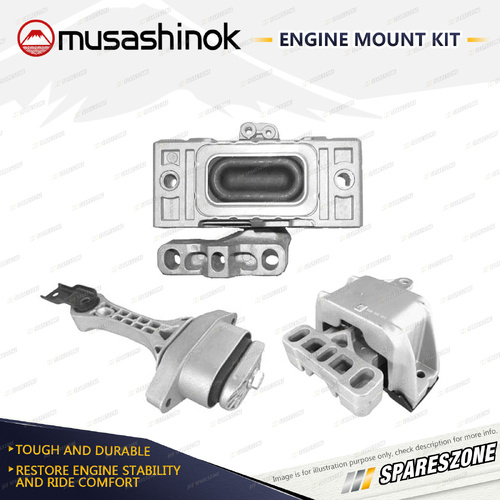 Musashinok Rear + LH + RH Engine Mount Kit for Audi A3 8L AGN APG AGU AUM 97-04
