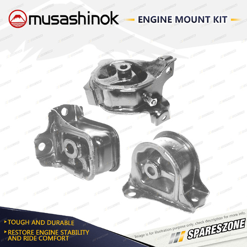 Musashinok Full Engine Mount Kit for Honda Prelude BA BB 2.2L 2.3L 91-96 Maunal