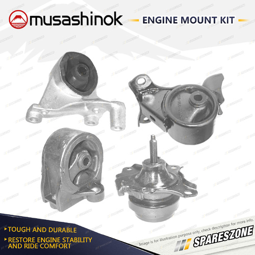Musashinok Full Engine Mount Kit for Honda Civic ES EU 1.7L 4Cyl 00-06 Manual