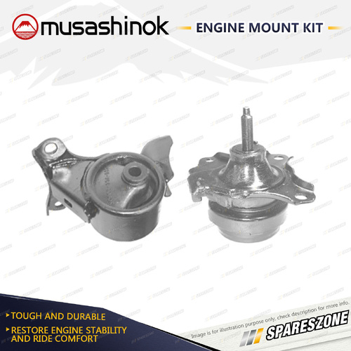 Musashinok LH + RH Engine Mount Kit for Honda Civic ES1 EU3 1.7L 4Cyl 00-06