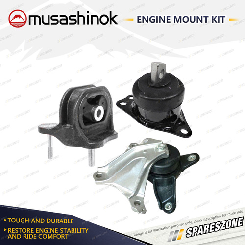 LH Upper + LH Lower + RH Engine Mount Kit for Honda Accord CR2 2.4L 13-19 Auto