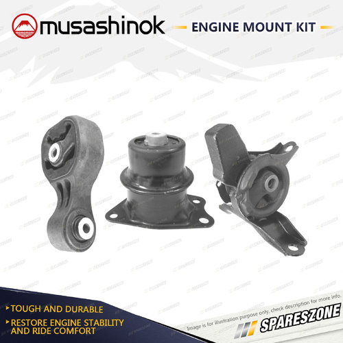 Musashinok Full Engine Mount Kit for Honda City GM2 1.5L 4Cyl L15A7 2/09-13 Auto