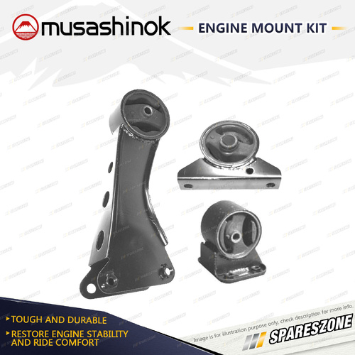Musashinok Full Engine Mount Kit for Hyundai Excel X2 1.5L 4Cyl G4DJ 89-94 Auto
