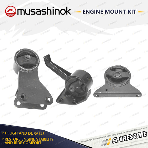 Musashinok Full Engine Mount Kit for Hyundai Lantra J1 1.6L G4CR 91-92 Manual