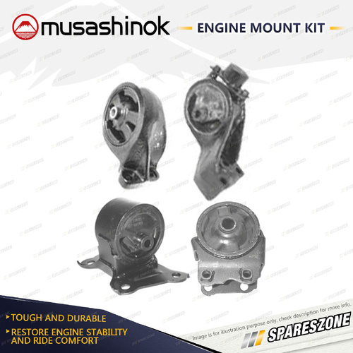 Musashinok Full Engine Mount Kit for Hyundai Sonata EF 2.5L V6 G6BV 98-01 Auto