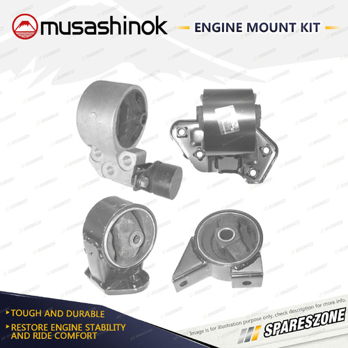 Musashinok Full Engine Mount Kit for Hyundai Accent LC 1.5L DOHC G4EC 00-03 Auto