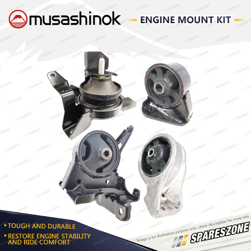 Musashinok Full Engine Mount Kit for Hyundai Santa Fe SM 2.7L V6 G6BA 00-06 Auto