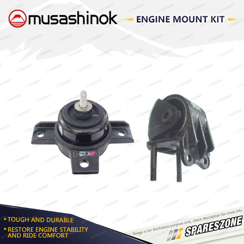 Musashinok LH + RH Engine Mount Kit for Hyundai Santa Fe CM 2.2L 4Cyl 06-12 Auto