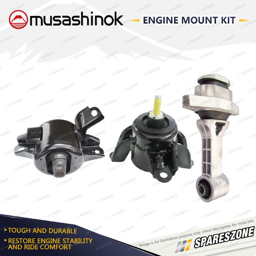 Musashinok Full Engine Mount Kit for Hyundai Accent RB 1.6L 4Cyl 11-19 Manual