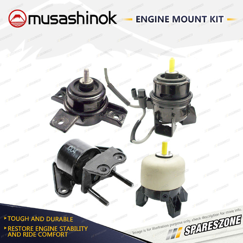 Musashinok Full Engine Mount Kit for Hyundai Santa Fe CM 2.7L V6 G6EA 06-09 Auto